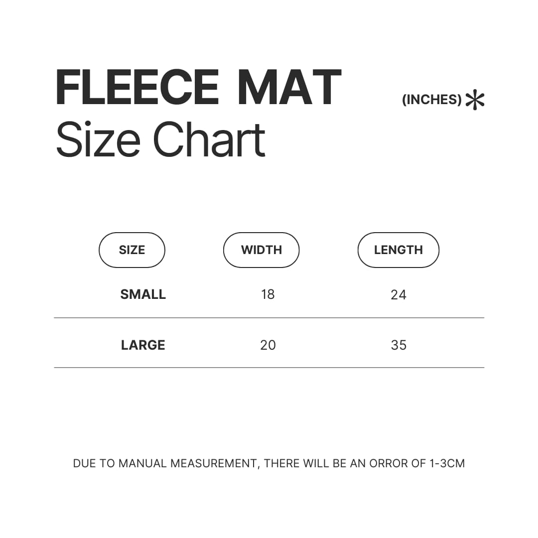 Fleece Mat Size Chart - Sket Dance Store