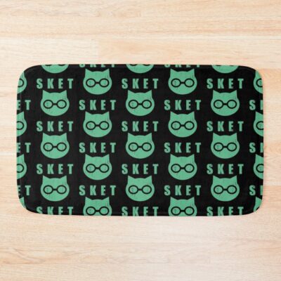 Sket Dance Sket Dan Symbol With Acronym Green Distressed Bath Mat