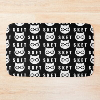 Sket Dance Sket Dan Symbol With Acronym White Distressed Bath Mat
