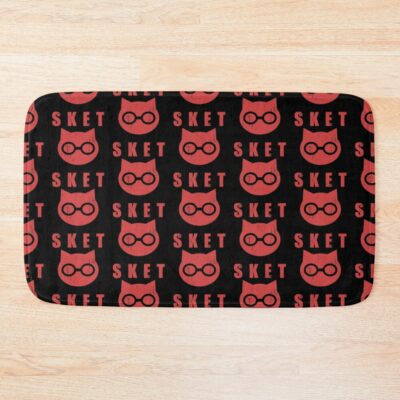 Sket Dance Sket Dan Symbol With Acronym Red Distressed Bath Mat