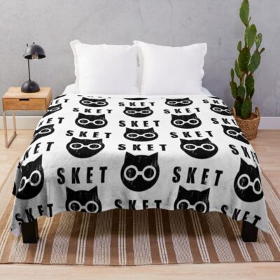 Sket Dance Sket Dan Symbol With Acronym Black Distressed Throw Blanket
