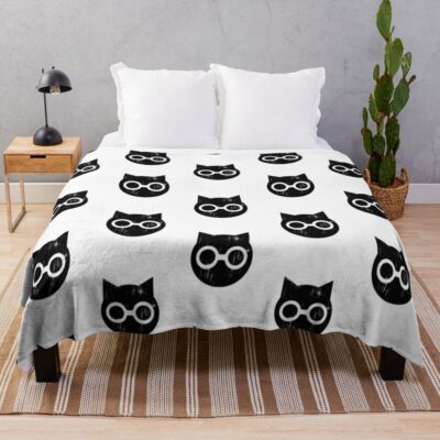 Sket Dance Sket Dan Symbol Black Distressed Throw Blanket