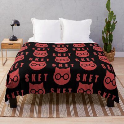 Sket Dance Sket Dan Symbol With Acronym Red Distressed Throw Blanket