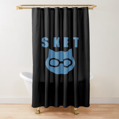 Sket Dance Sket Dan Symbol With Acronym Blue Shower Curtain