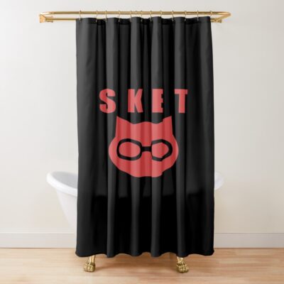 Sket Dance Sket Dan Symbol With Acronym Red Shower Curtain