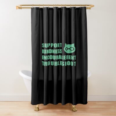Sket Dance Sket Dan Symbol With Acronym Expansion Green Distressed Shower Curtain