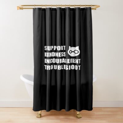 Sket Dance Sket Dan Symbol With Acronym Expansion White Distressed Shower Curtain