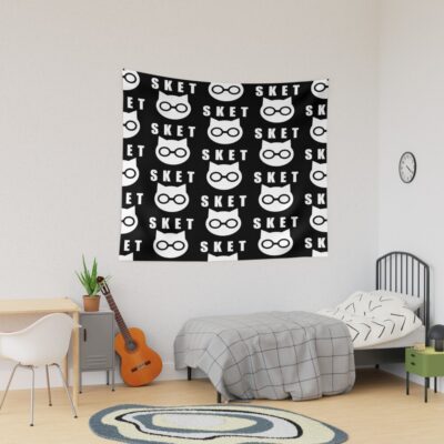 Sket Dance Sket Dan Symbol With Acronym White Tapestry