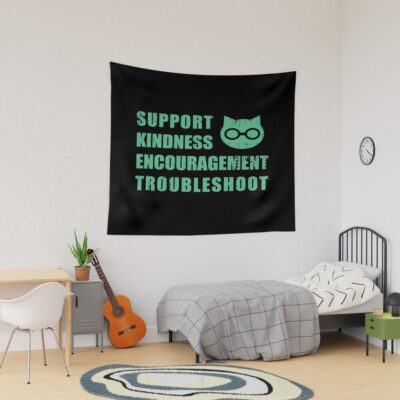 Sket Dance Sket Dan Symbol With Acronym Expansion Green Distressed Tapestry