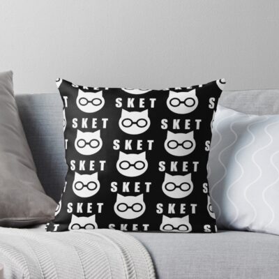 Sket Dance Sket Dan Symbol With Acronym White Throw Pillow