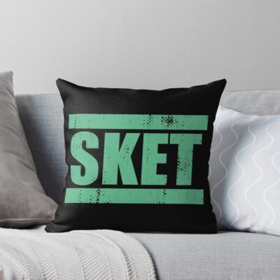 Sket Dance Sket Acronym Green Distressed Throw Pillow