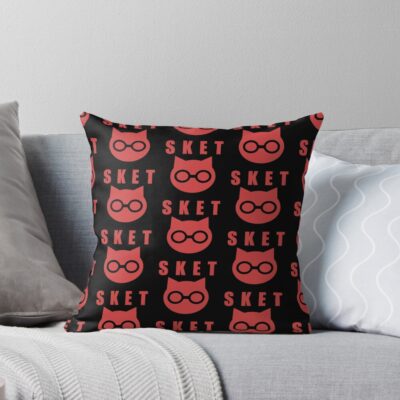 Sket Dance Sket Dan Symbol With Acronym Red Throw Pillow