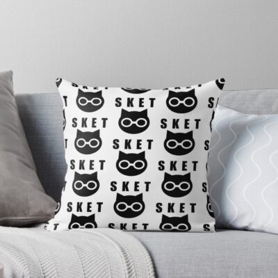Sket Dance Sket Dan Symbol With Acronym Black Throw Pillow